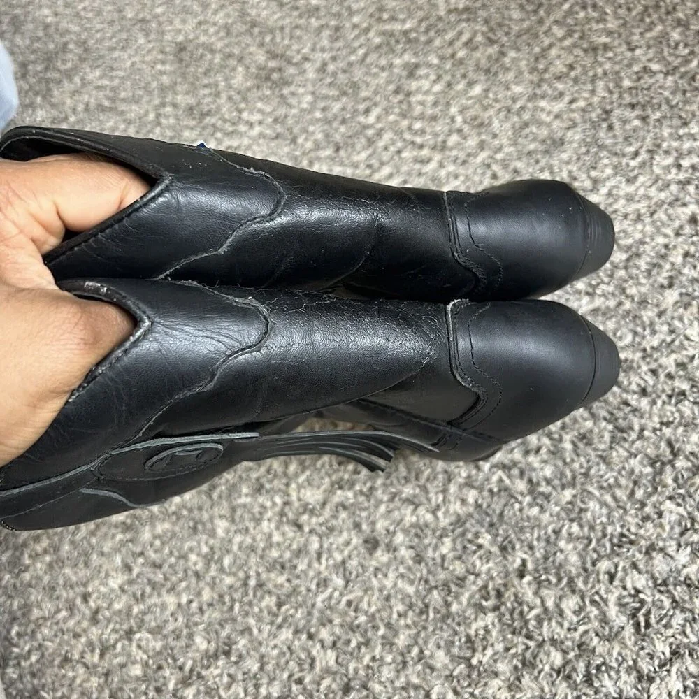 Vintage Buffalo Gap Kids Pull On Western Boots Black Sz 12 New